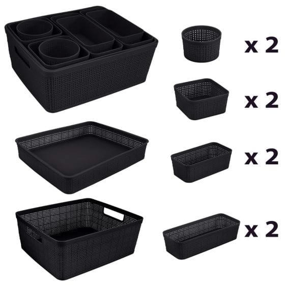 10pc Organizing Plastic Bins