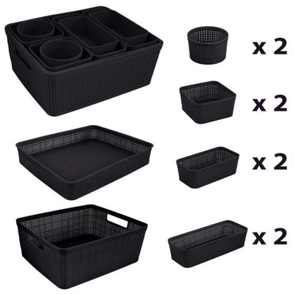 10pc Organizing Plastic Bins