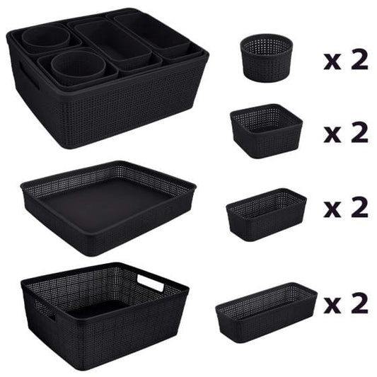 10pc Organizing Plastic Bins