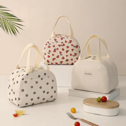 Corduroy Insulated Lunch Bag-Small