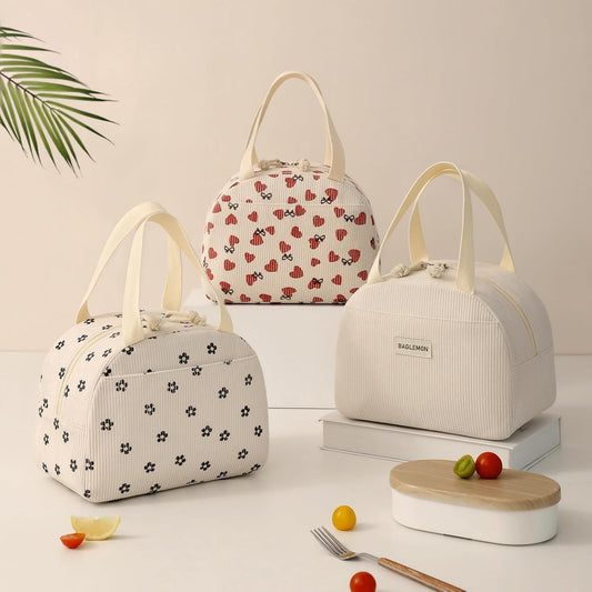 Corduroy Insulated Lunch Bag-Small