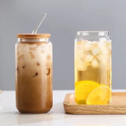 Bamboo Glass Can With straw- Single 500ml | ValueCart