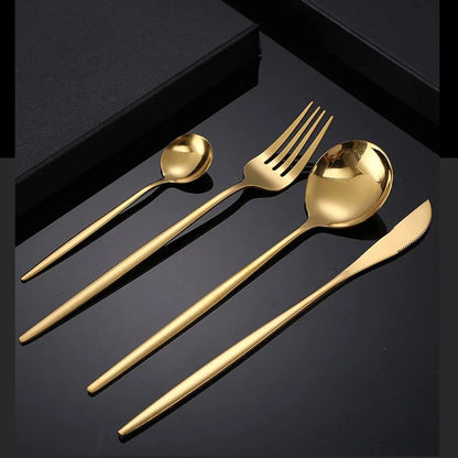 24pc Gold Cutlery Set