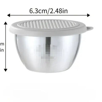6pc Stainless Steel Mini Sauce Bowls With Lid