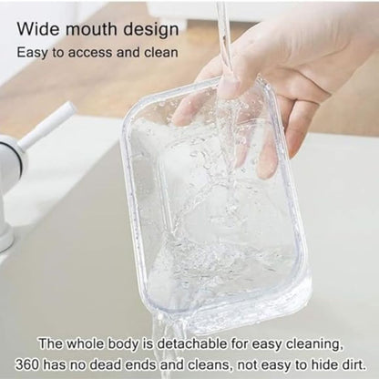3pc Glass Storage With Acrylic Clip Lid-Rectangle
