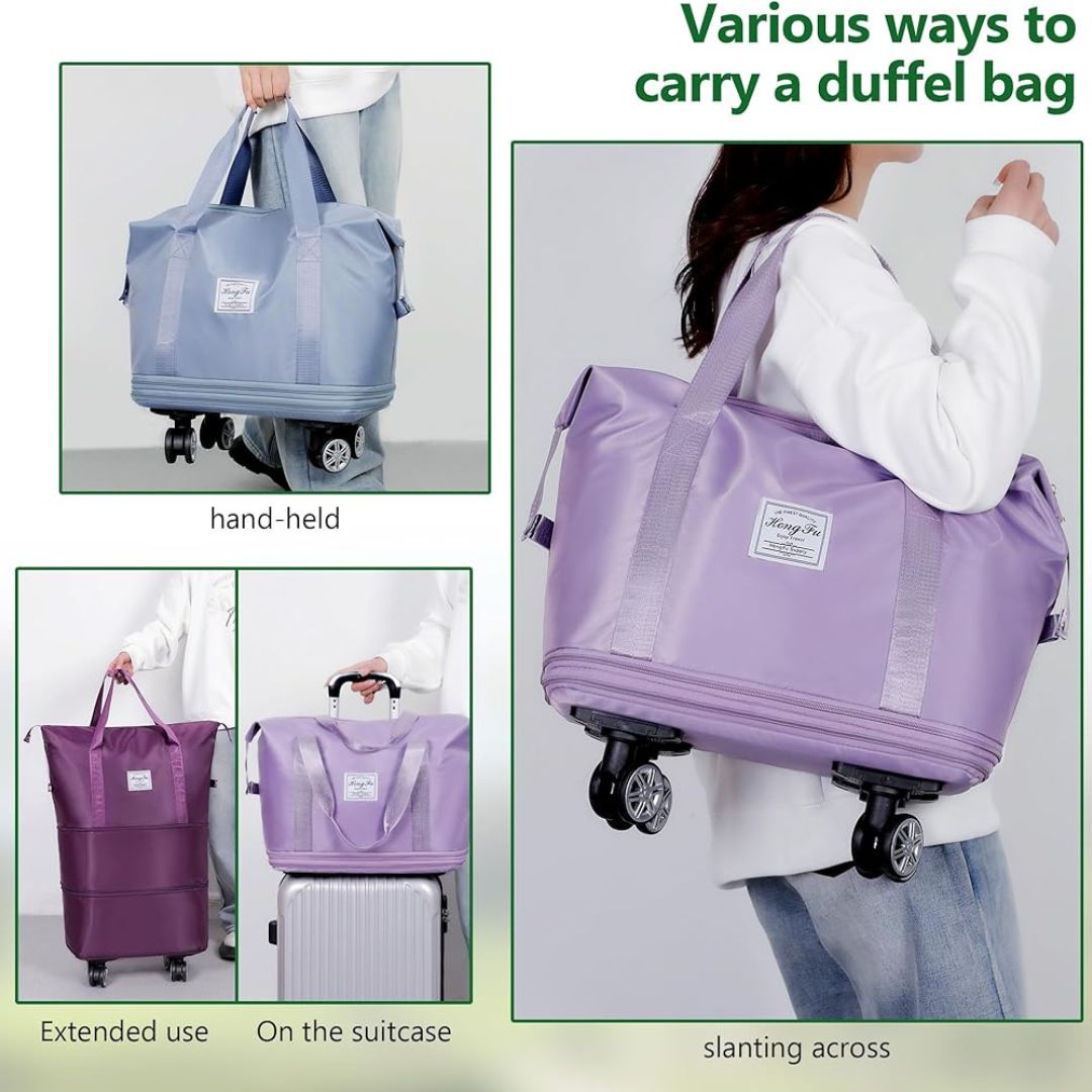 Foldable Duffle Bag With Wheels