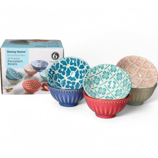 Danny Home 6pc Porcelain Small Bowls 8.9cm