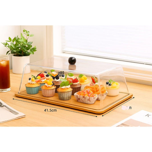 Acrylic Dome With Wooden Base (No Handle)