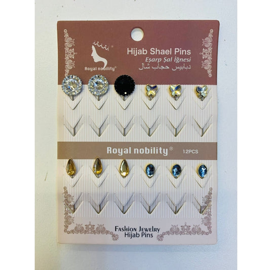 12pc Fancy Straight Hijaab Pin