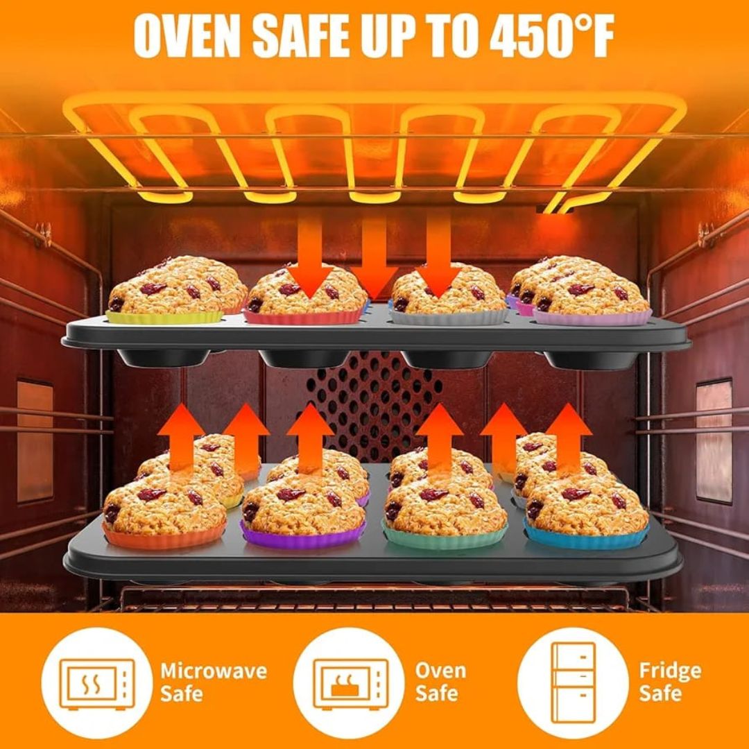 12 Cup Muffin Pan With Silicone Cups