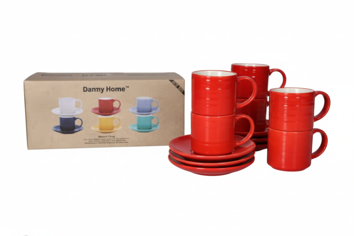 Danny Home 6pc Espresso Cup And Saucer Set