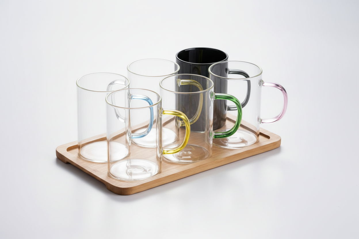 6pc Rainbow Mugs 300ml