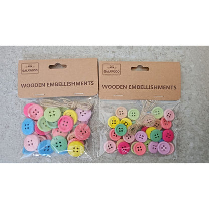 Wooden Buttons With String