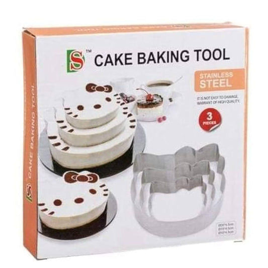 3pc Stainless Steel Cat Baking Mould