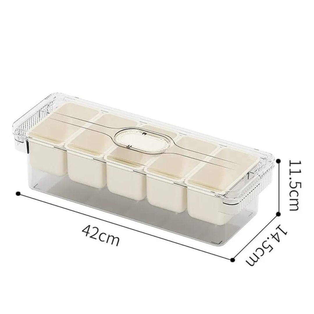 5 Division Serving Tray With Ice Compartment