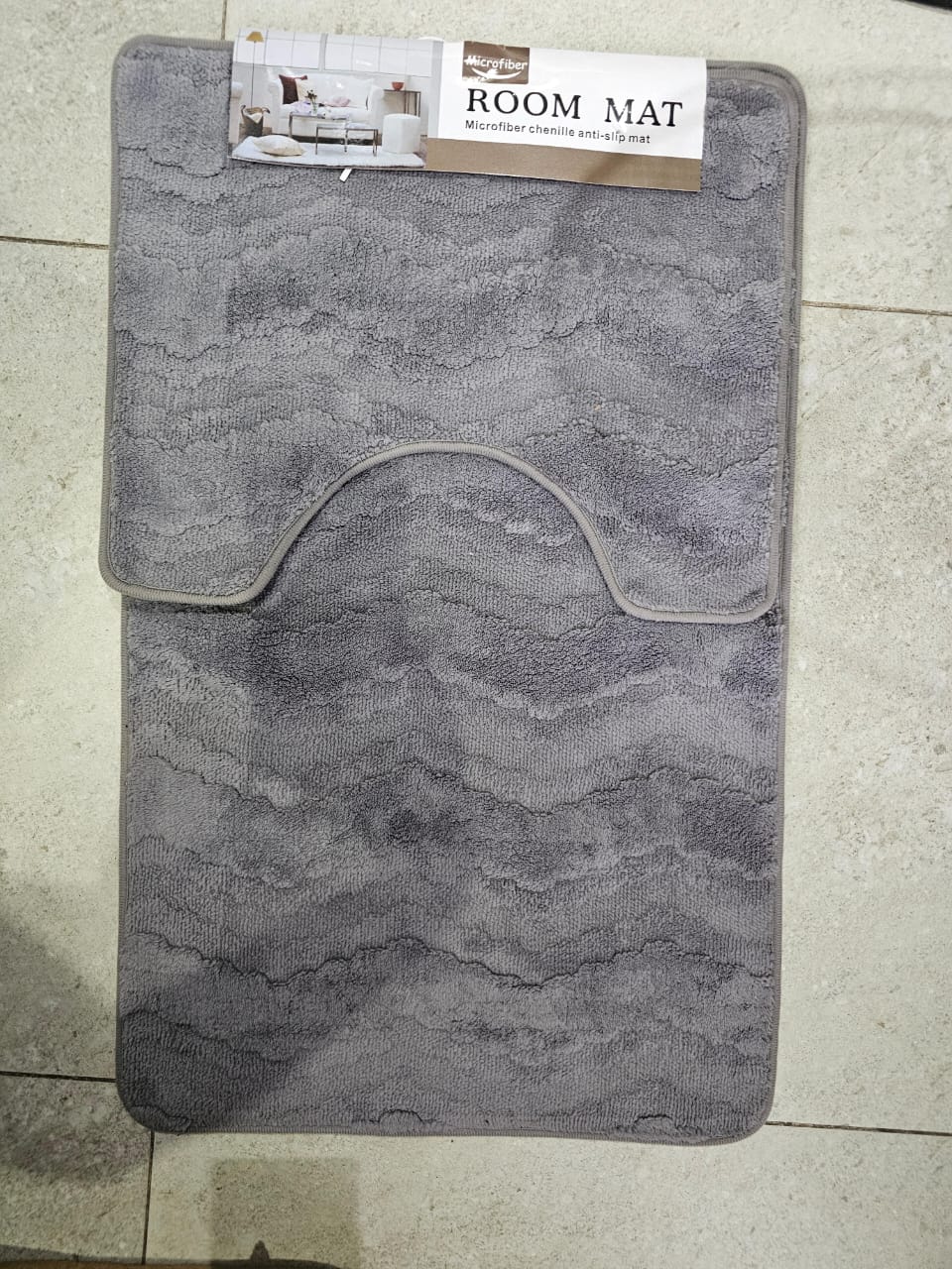 2pc Non Slip Microfibre Bath Mats