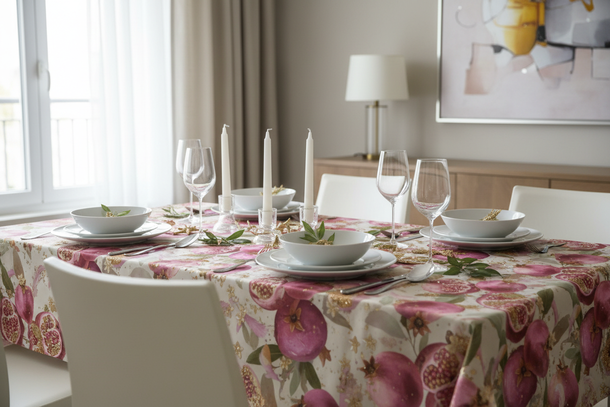 Exclusive Matt Table Cloth Arabic/Pomegranate