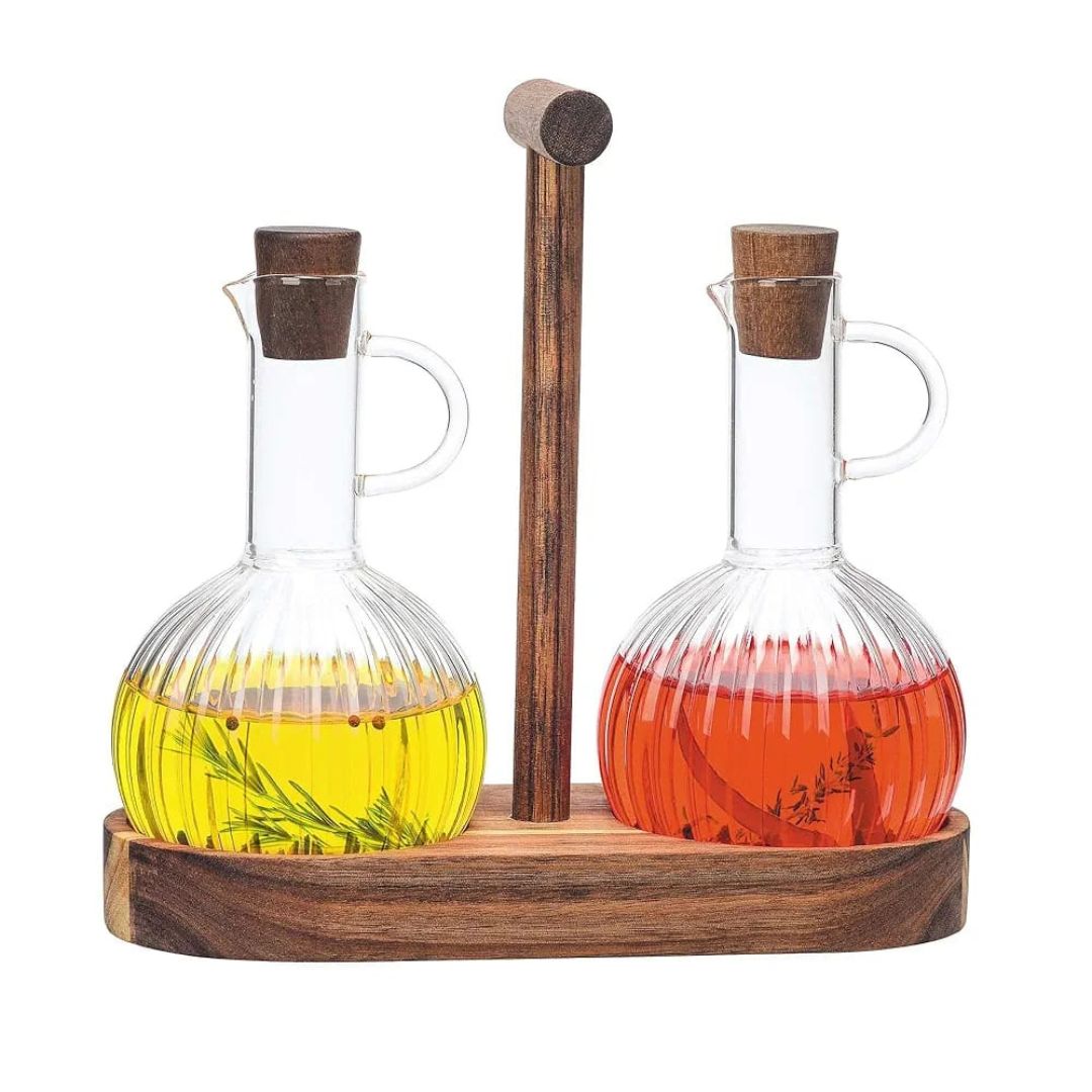 Bamboo Oil And Vinegar Cruet Set