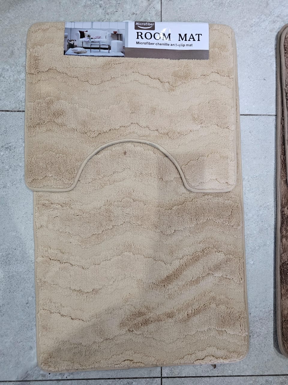 2pc Non Slip Microfibre Bath Mats