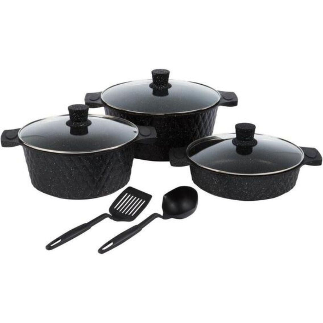 8pc Tissolli Cast Aluminium Set with Glass Lids