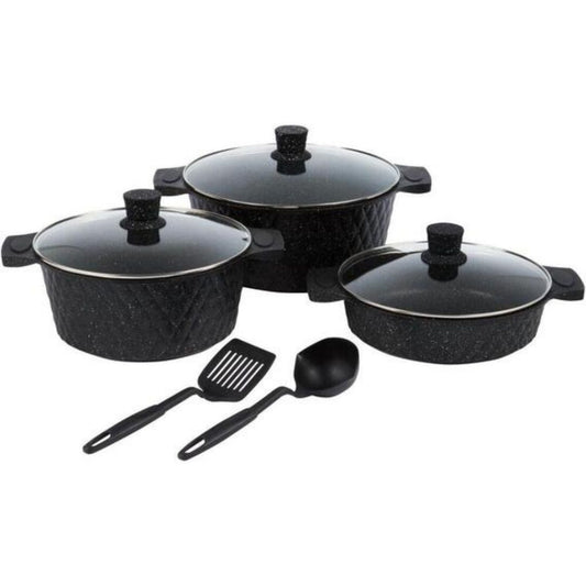 8pc Tissolli Cast Aluminium Set with Glass Lids