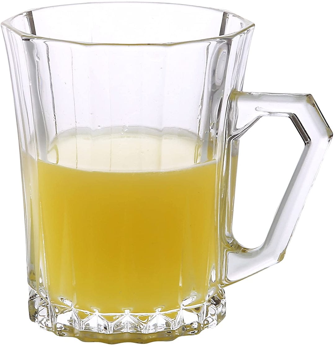 6pc Diamond Clear Glass Mug 180ml