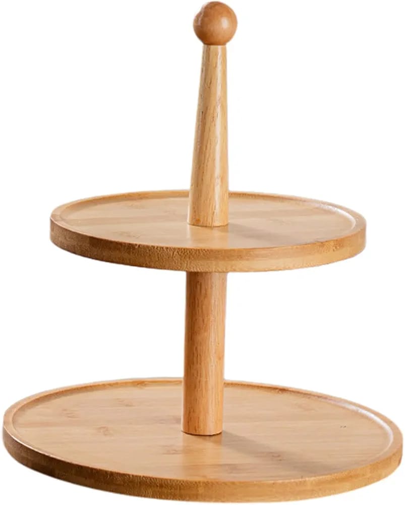 Bamboo 2 Tier Cake Stand