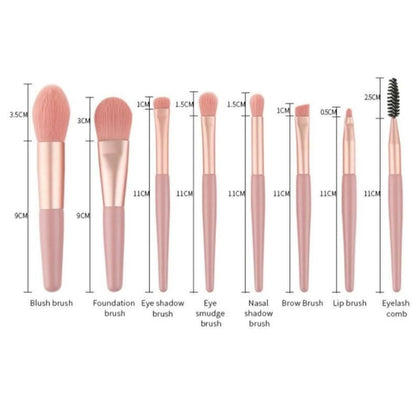 Portable 8pc Mini Make Up Brush Set