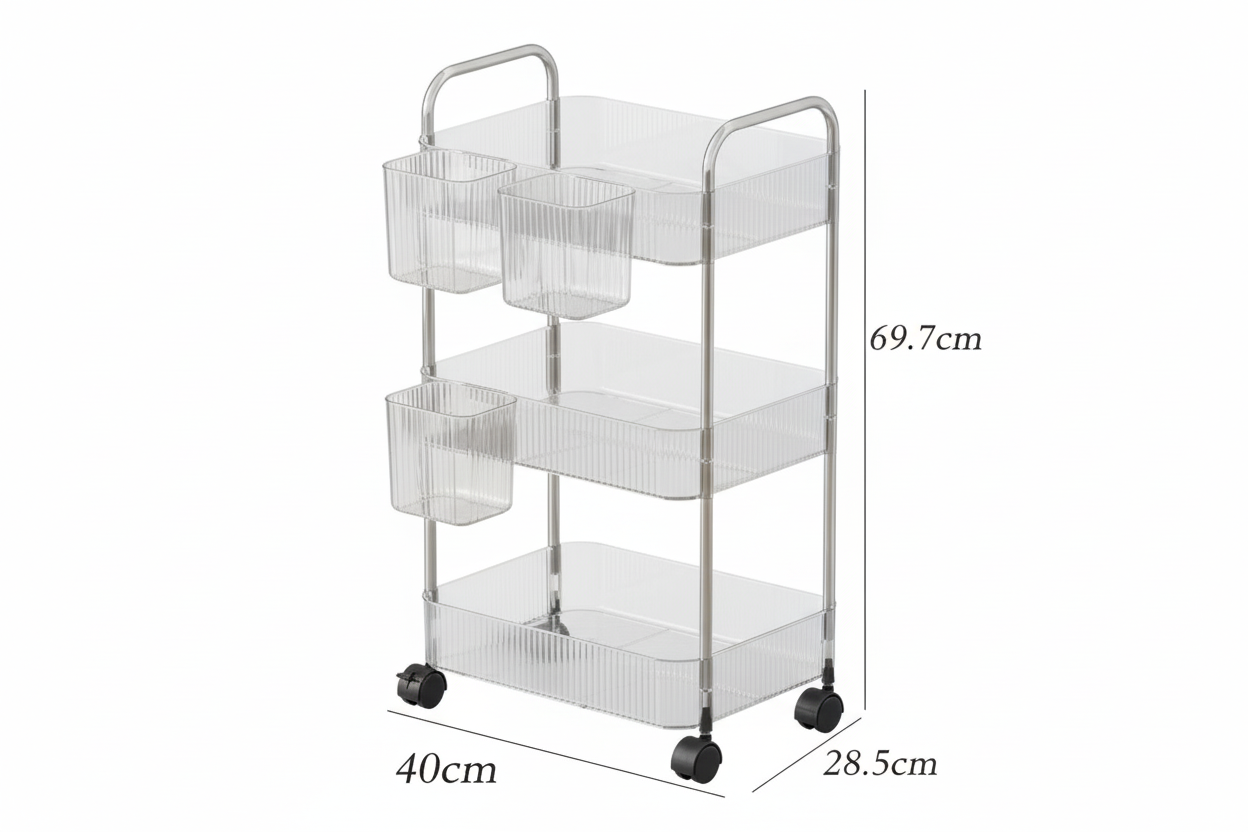 3 Tier Acrylic Trolley