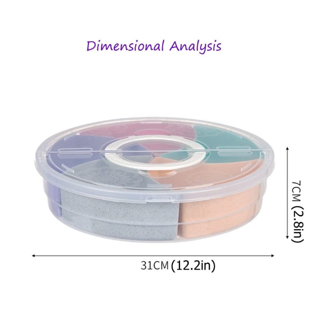 5 Compartment Colourful Snack Box With Lid