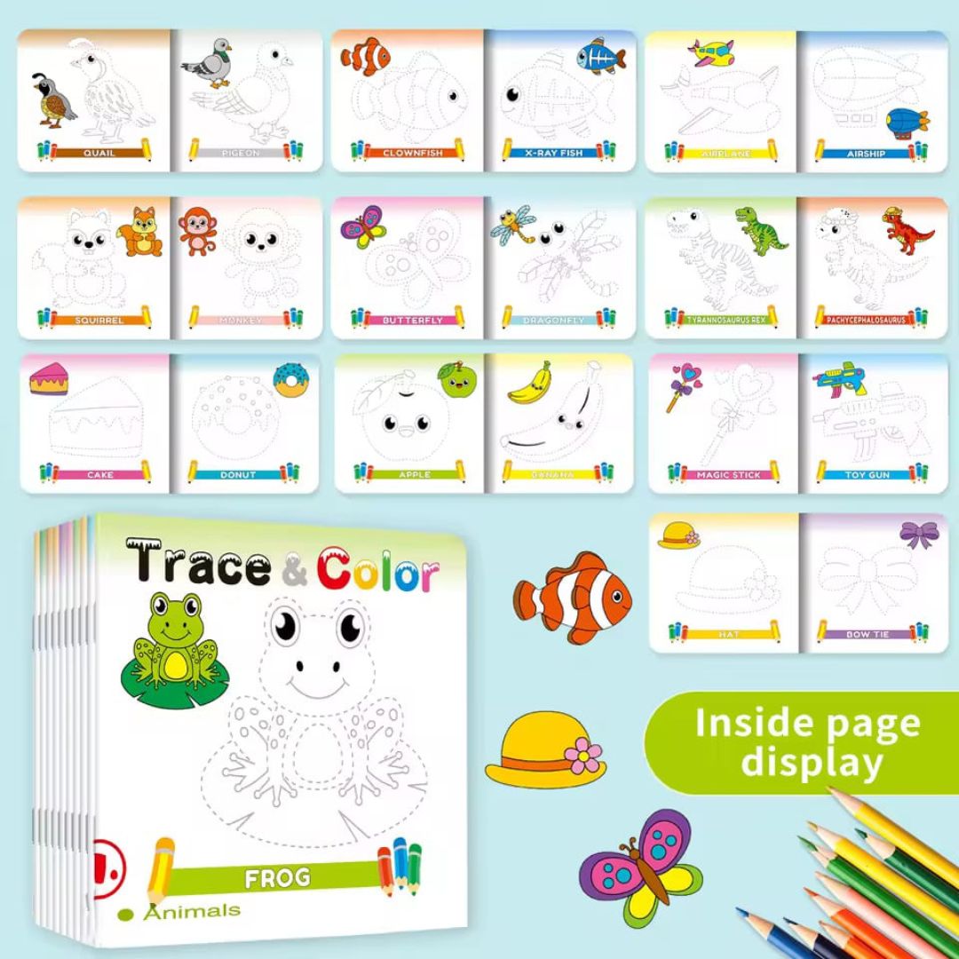 10pc Trace And Colour Books