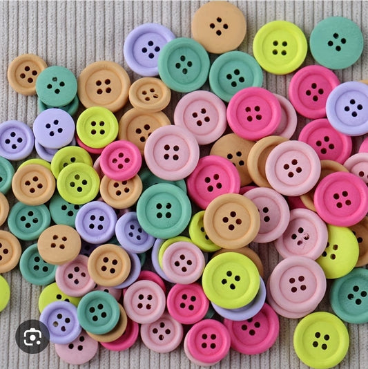 Wooden Buttons With String