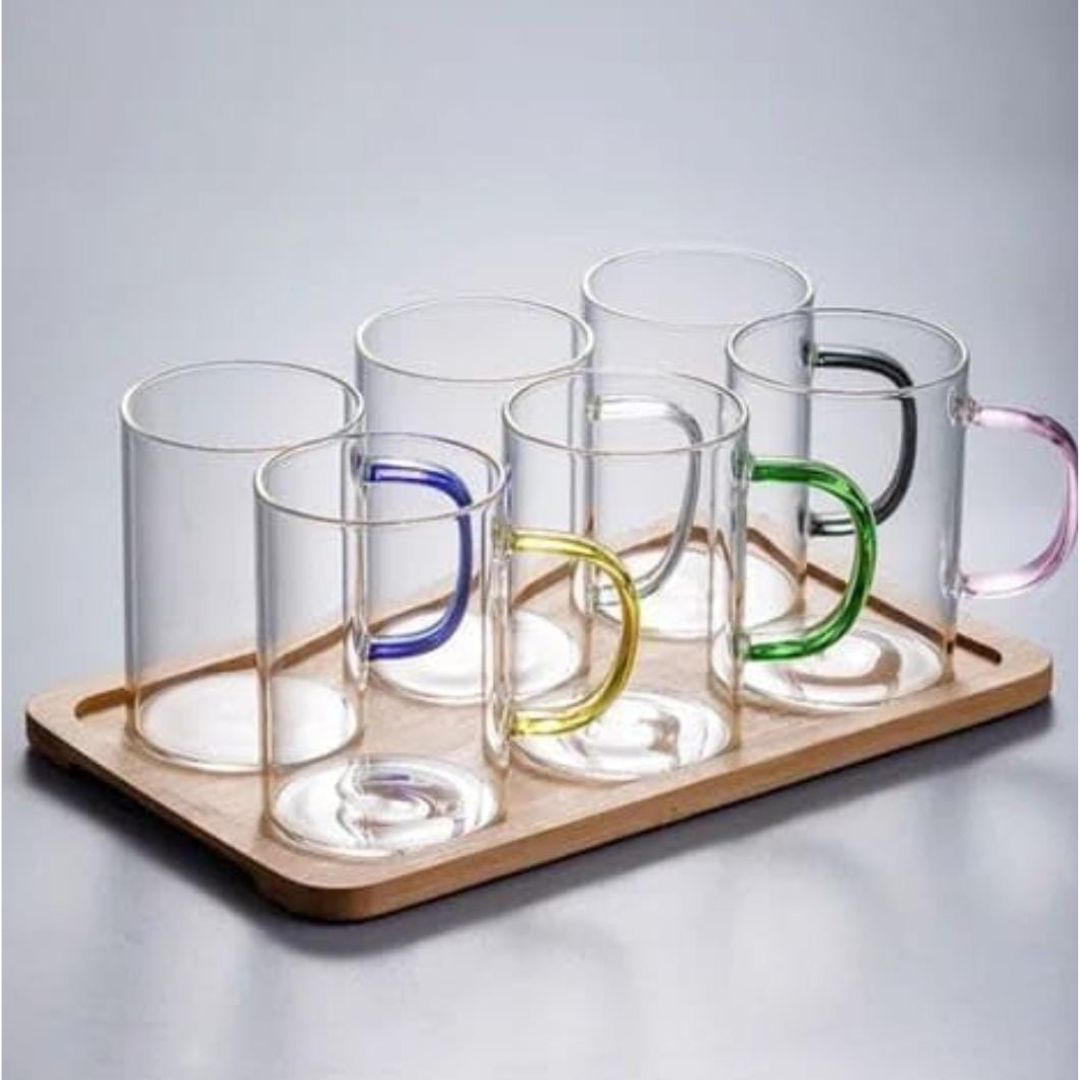6pc Rainbow Mugs 300ml