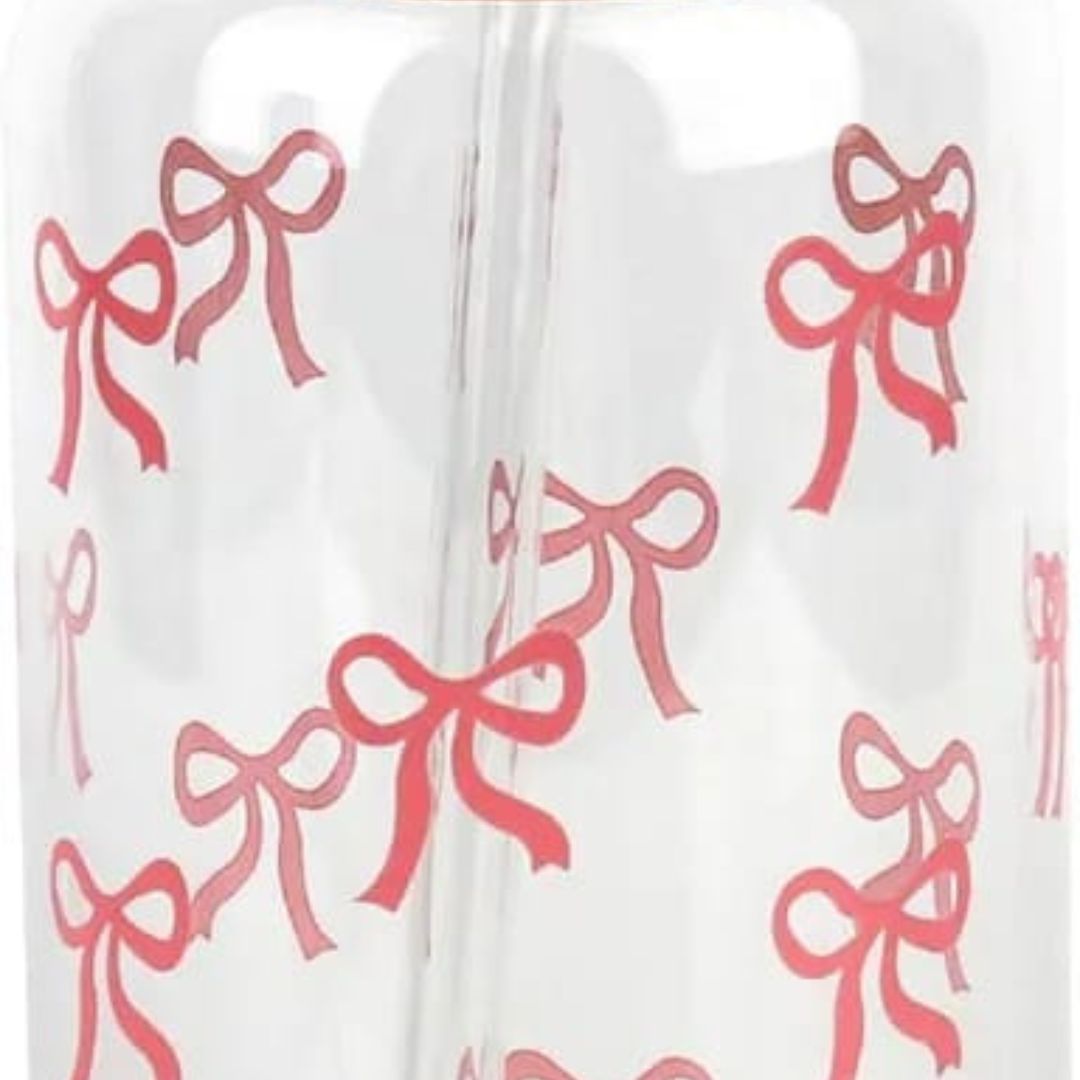 Danny Home 2pc Printed Bamboo Glass Can with Straws