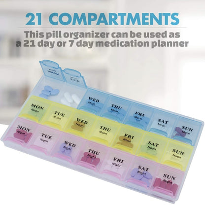 21 Compartment Pill Box