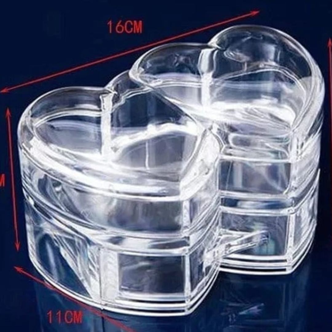 Acrylic Heart Shaped Jewelry Box
