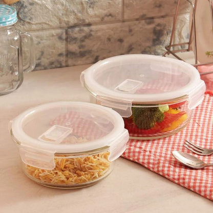 3pc Glass Clip Storage With Clips - Round