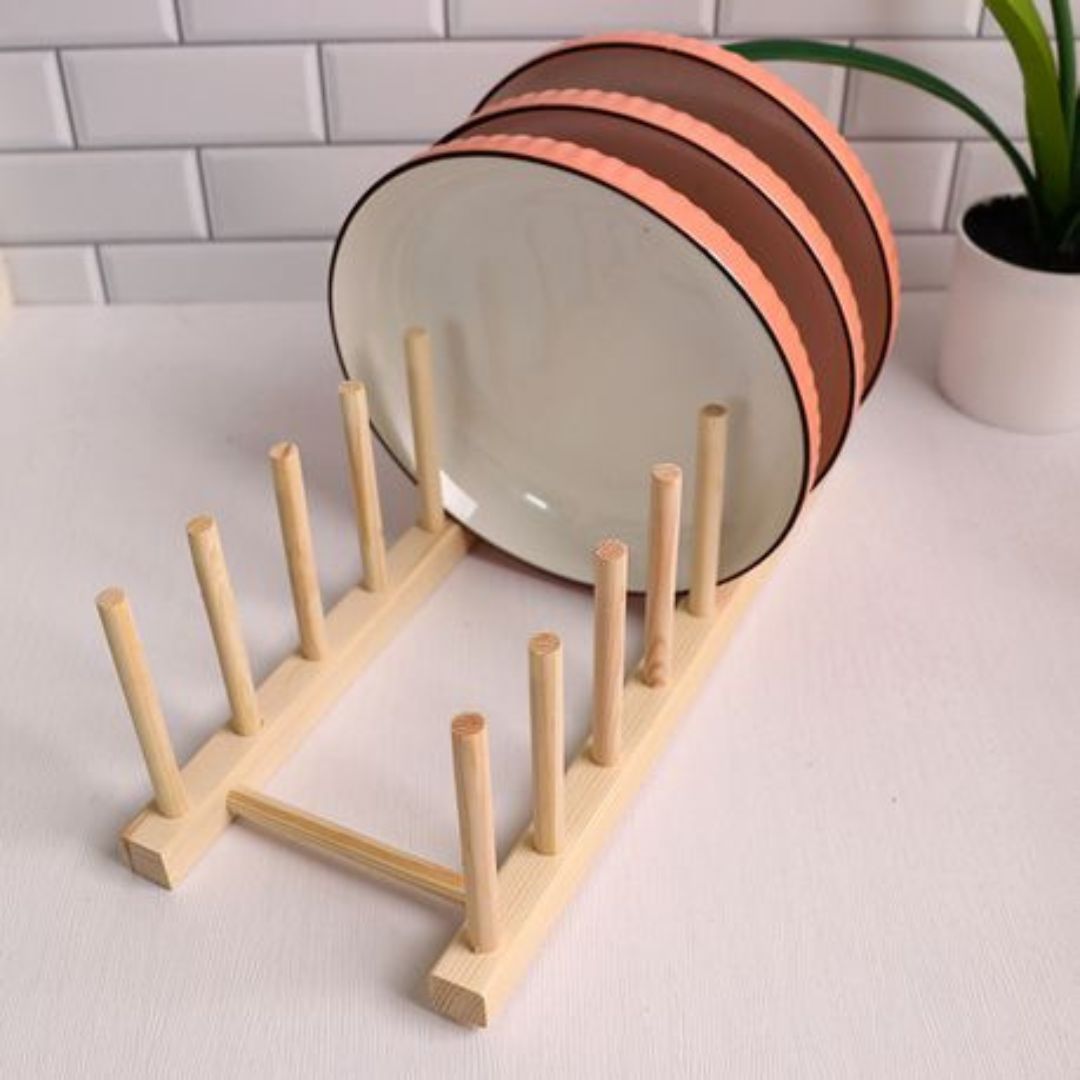 Bamboo Divided Plate Stand