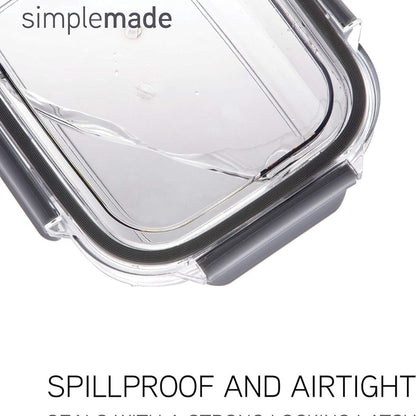 3pc Glass Storage With Acrylic Clip Lid-Rectangle