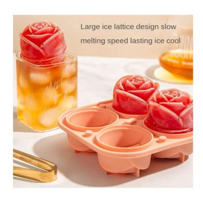 4 Slot Rose Ice Tray