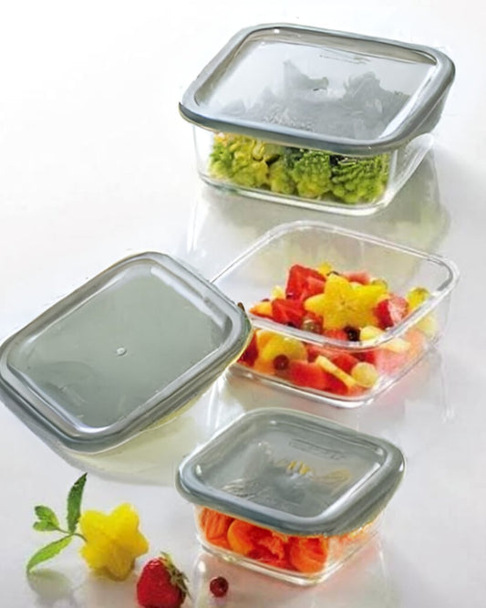 Danny Home Glass Storage With Grey Lid