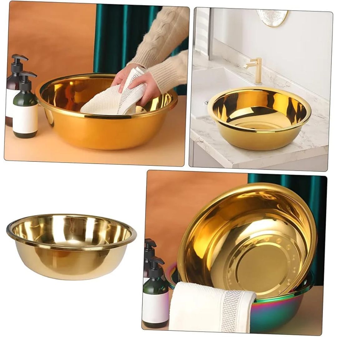 Stainless Steel Gold Mixing Bowl