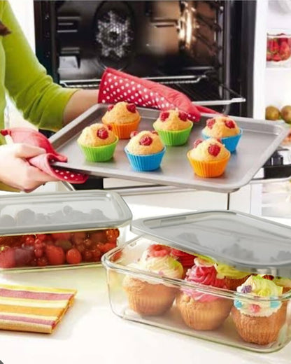 Danny Home Glass Storage With Grey Lid
