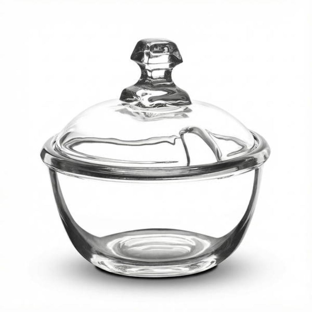 Danny Home Glass Sugar Bowl With Lid And Spoon 240ml