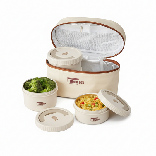 4pc Stainless Steel Storage In Lunch Bag