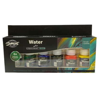 6pc Water Liquid Paint Jars 25ml