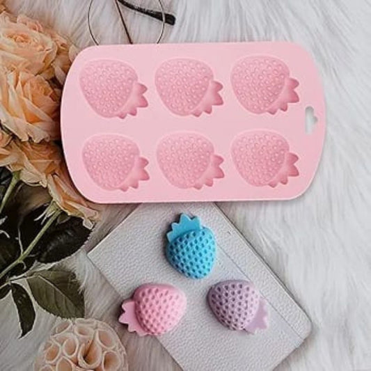 Silicone 6 Slot Strawberry Mould