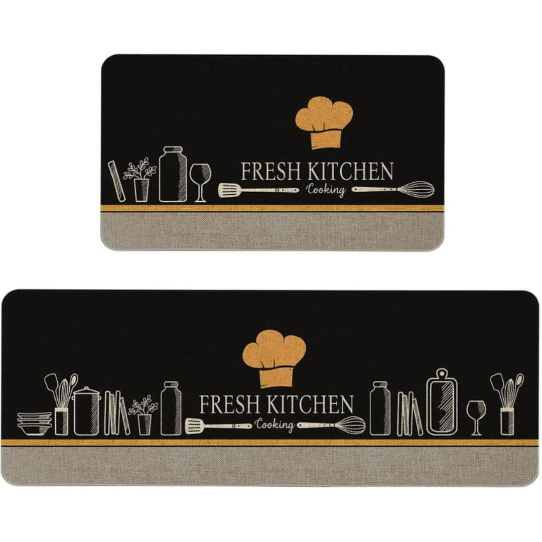 Large 2pc Rubber Kitchen Mat