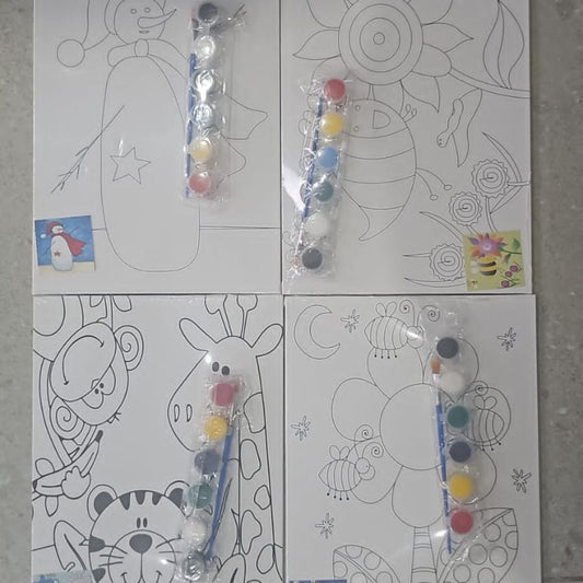 DIY Printed Canvas And Paint Set medium 30x22cm