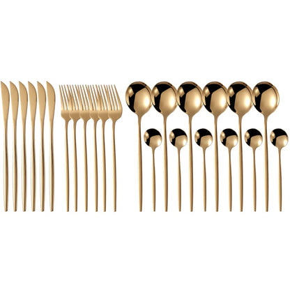 24pc Gold Cutlery Set